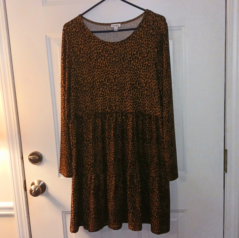 Lovefire Brown and Black Leopard Print Dress Size XL